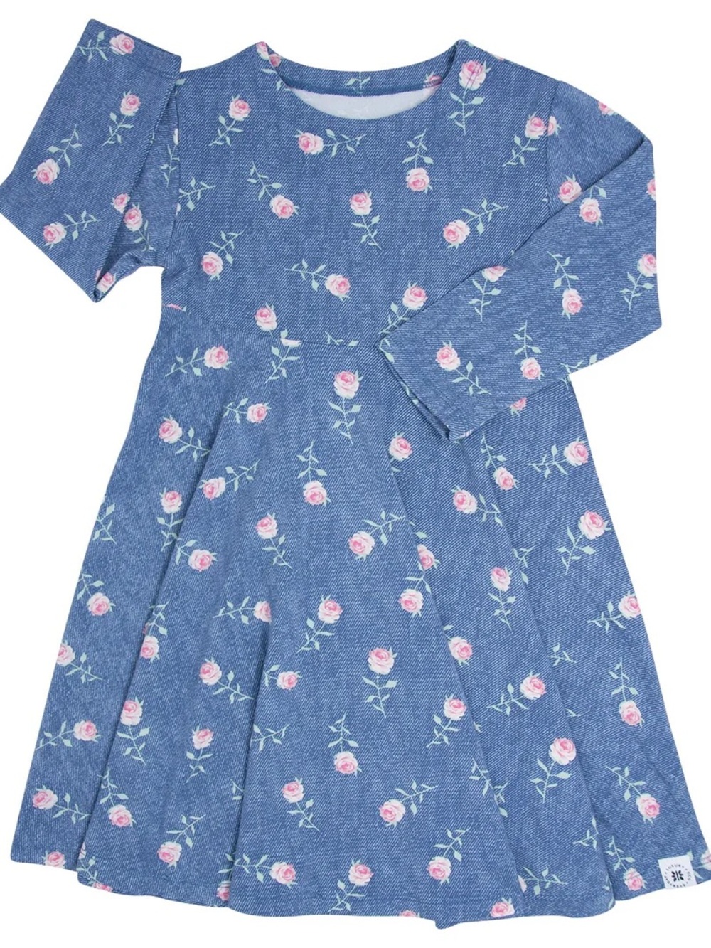 Sweet Bamboo Rose Denim Dress